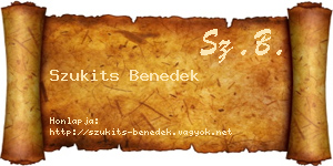 Szukits Benedek névjegykártya